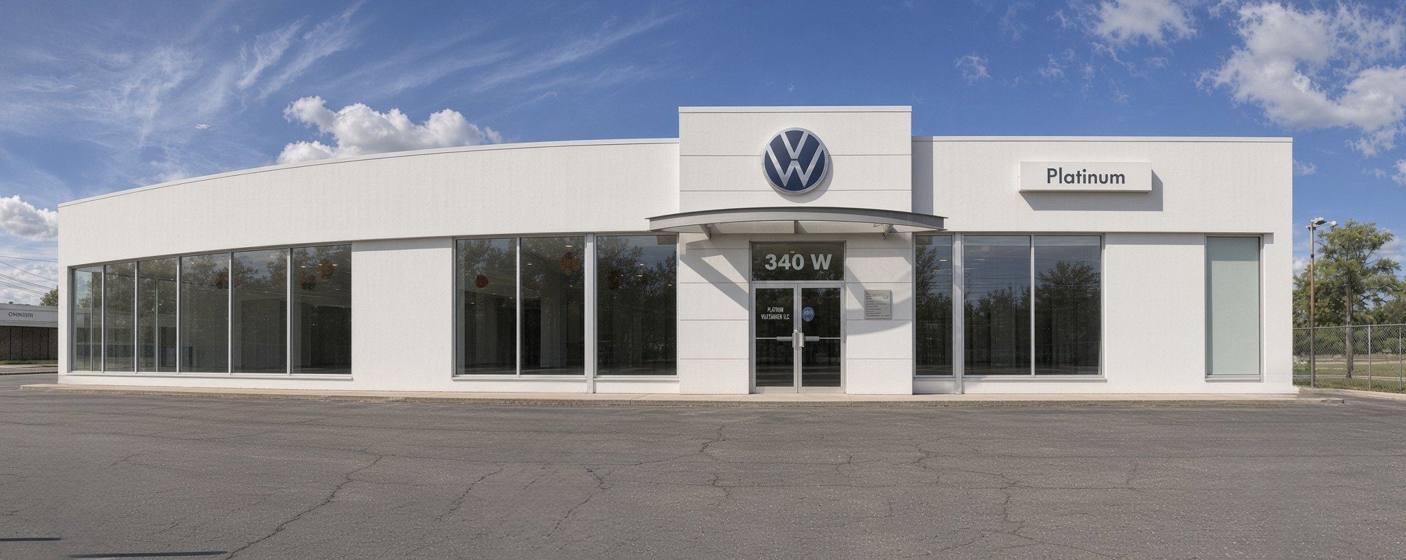 Platinum Volkswagen sales storefront at 340 West Old Country Road, Hicksville